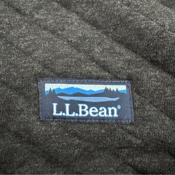 NWT LL Bean Quilted Sweatshirt Men’s S Gray Mock Neck 1/4 Snap - Picture 7 of 12
